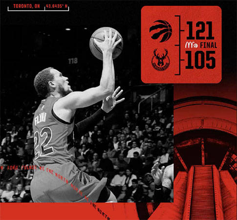 Raptors vencen 121-105 a Bucks